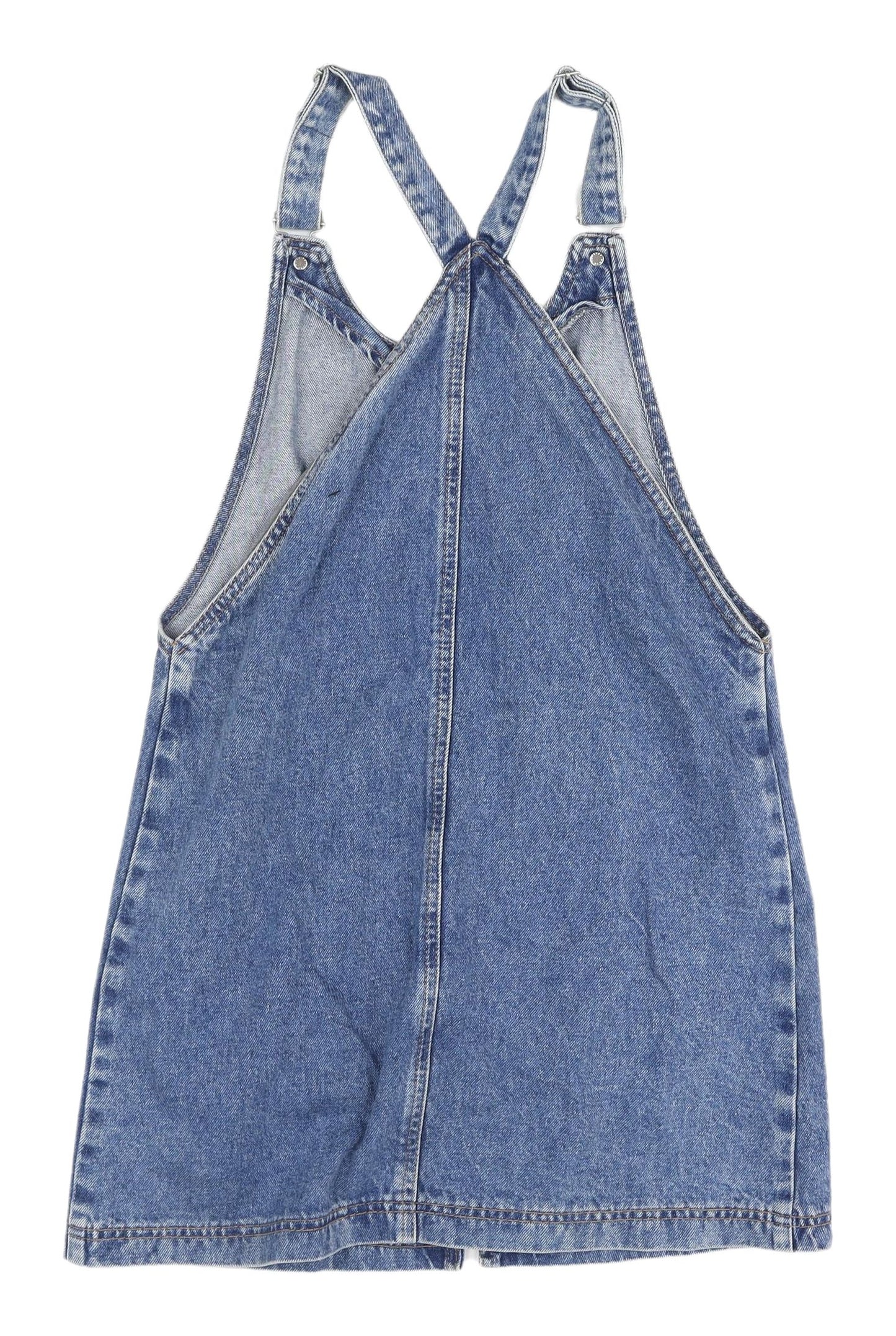 Topshop Moto Blue Denim Pinafore Dress Women Size 10