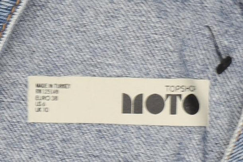 Topshop Moto Blue Denim Pinafore Dress Women Size 10