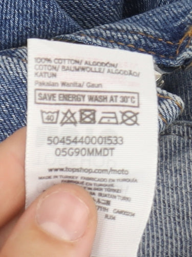 Topshop Moto Blue Denim Pinafore Dress Women Size 10