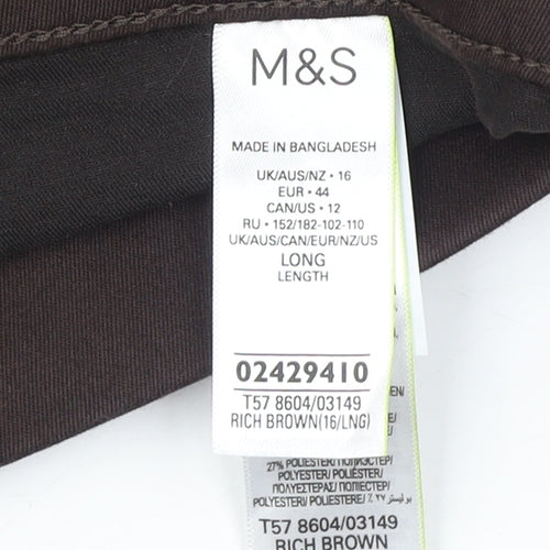 Marks and Spencer Brown Slim Jeggings, Size 16
