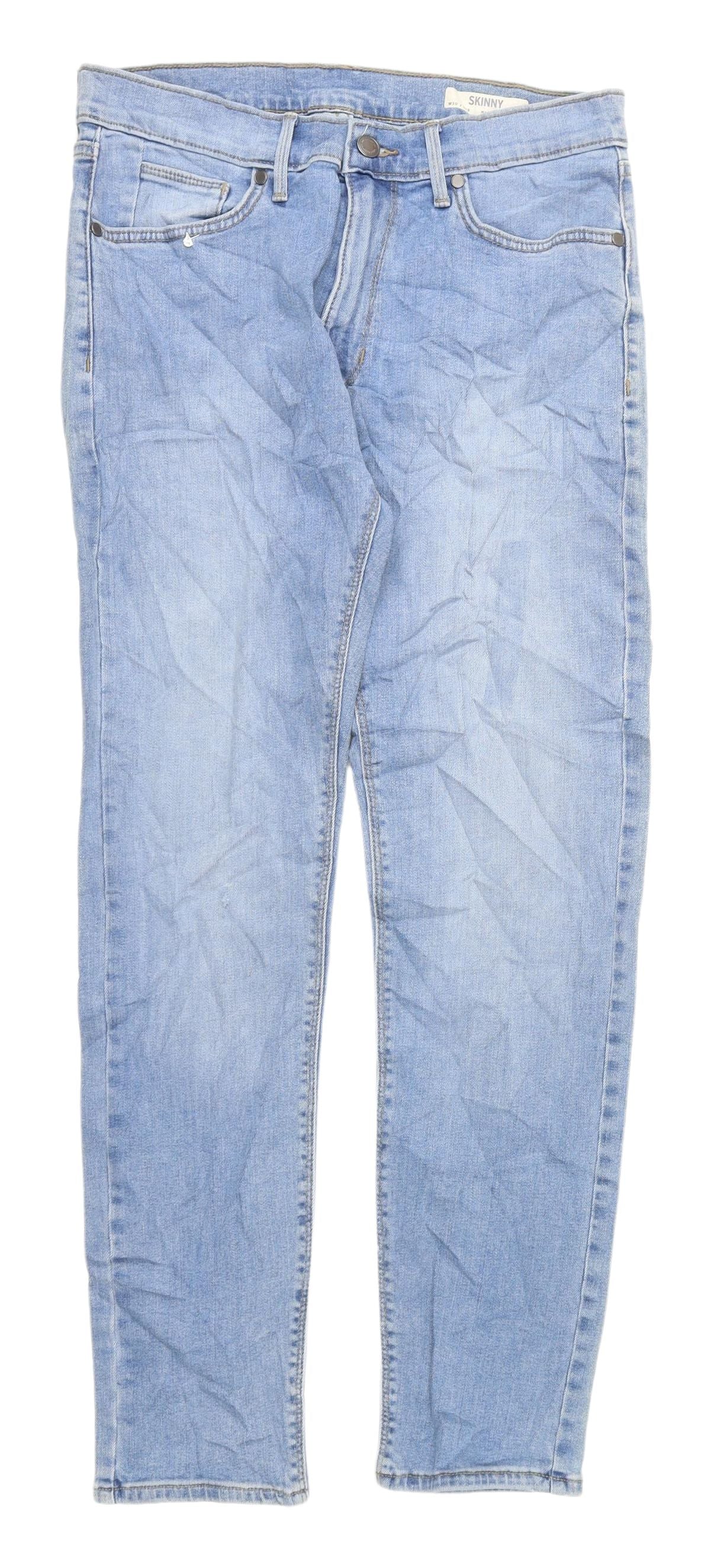 Marks and Spencer Men's Blue Skinny Jeans, 30 Waist