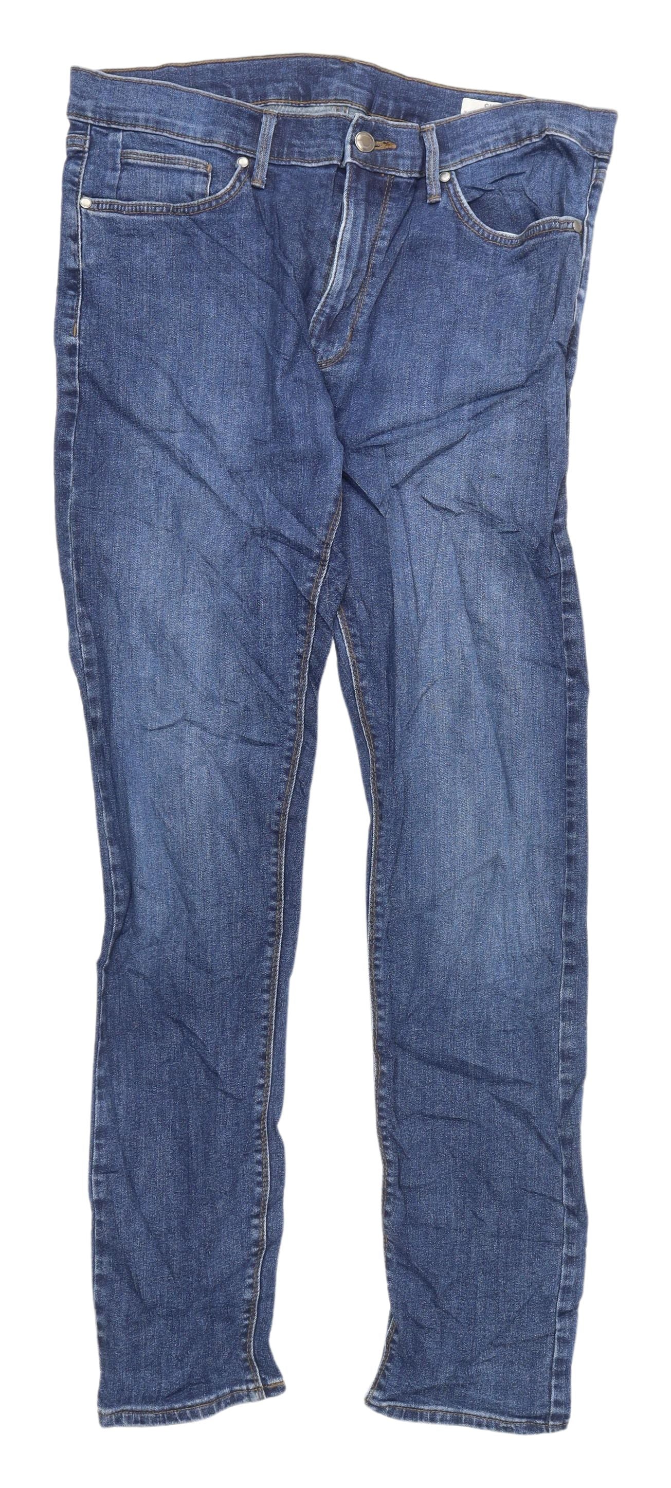 Marks and Spencer Men's Blue Straight Jeans L