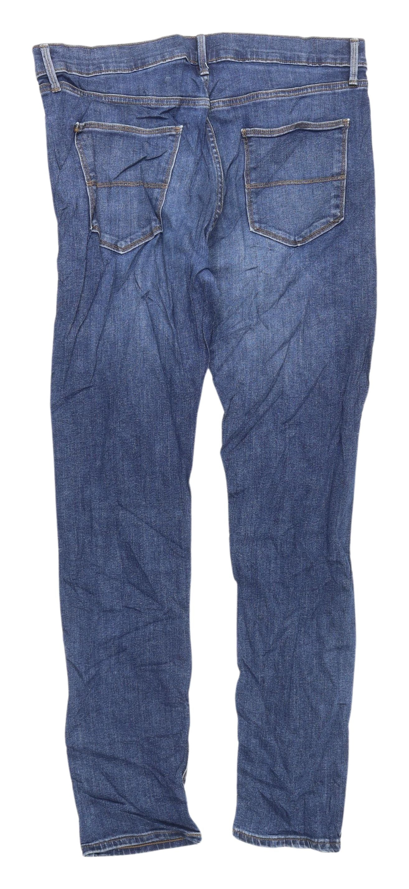 Marks and Spencer Men's Blue Straight Jeans L