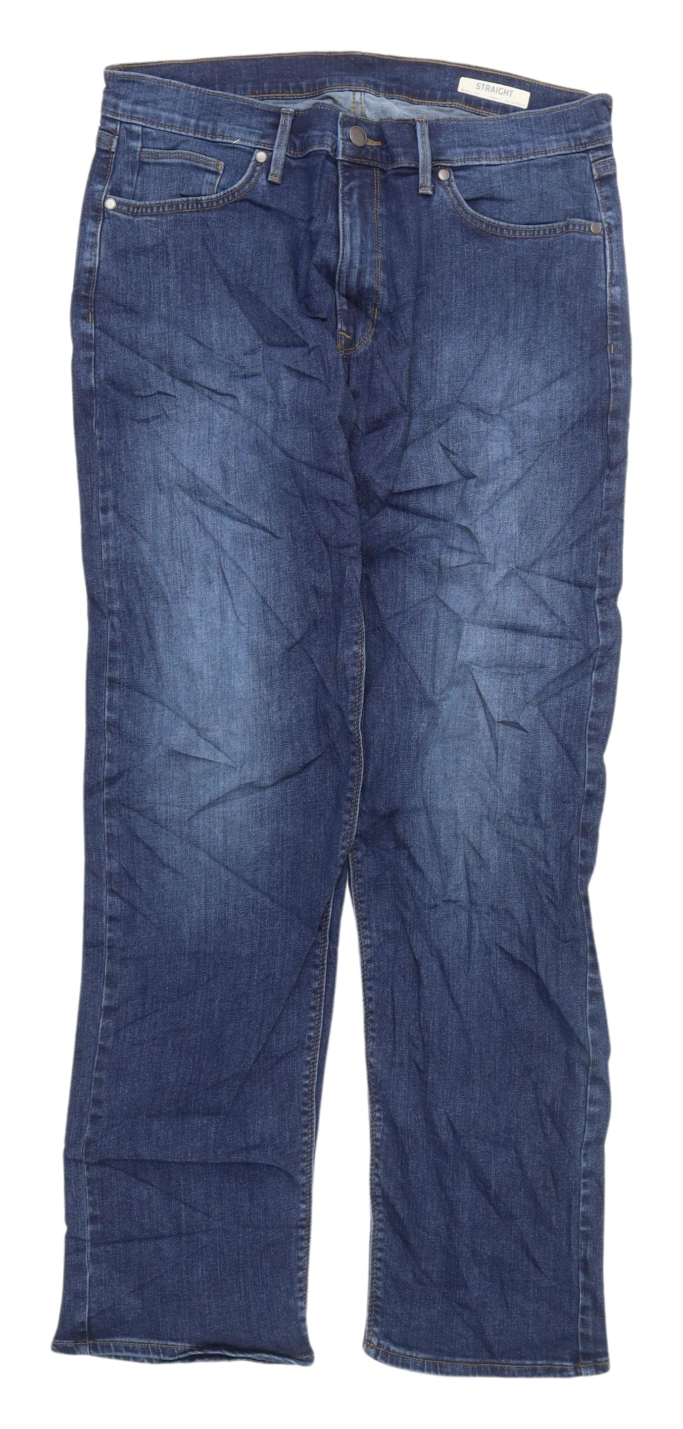 Marks and Spencer Men's Blue Straight Jeans 34