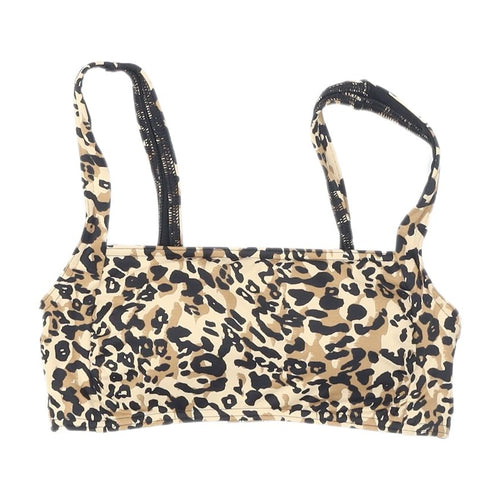 Marks & Spencer Animal Print Bralette Top, Size 8, Beige