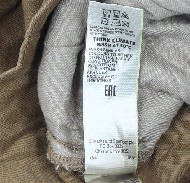 Marks and Spencer Men's Brown Tapered Jeans, Size 32