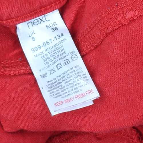 Next Women’s Red Jeans Size 8 with Button Closure