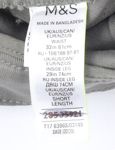 Marks and Spencer Men's Grey Slim Straight Jeans, M