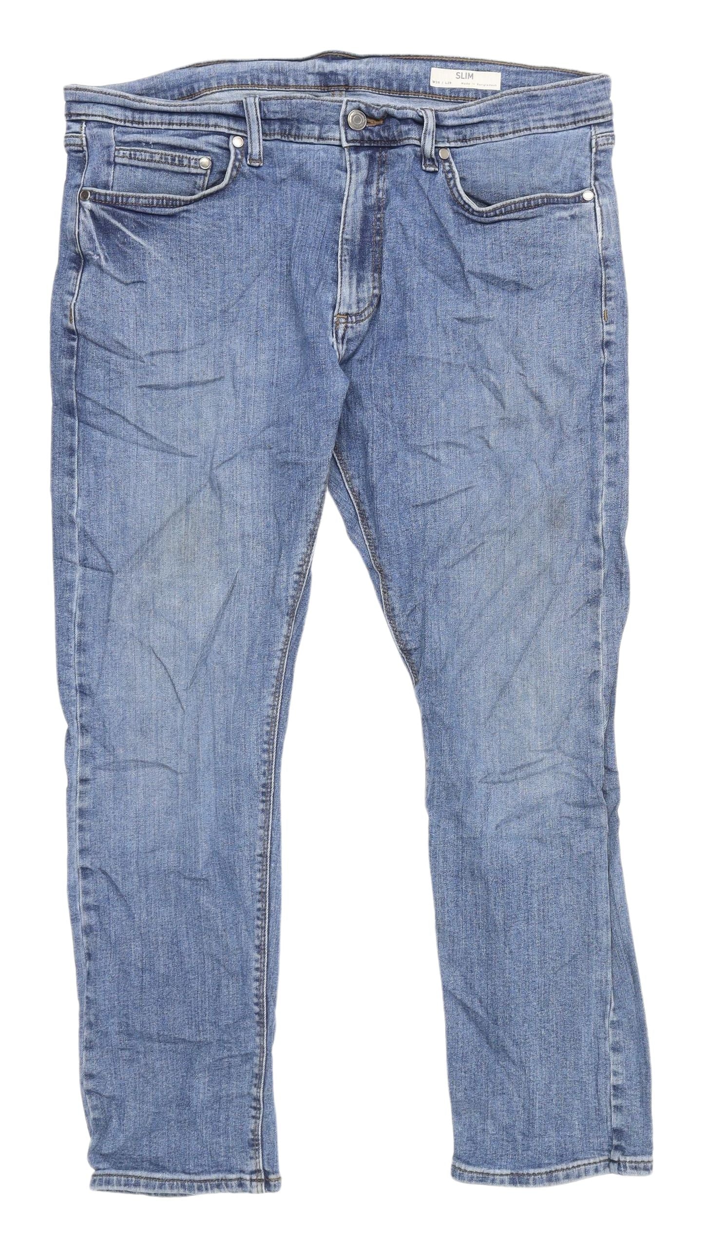 Marks and Spencer Men's Blue Slim Jeans 36