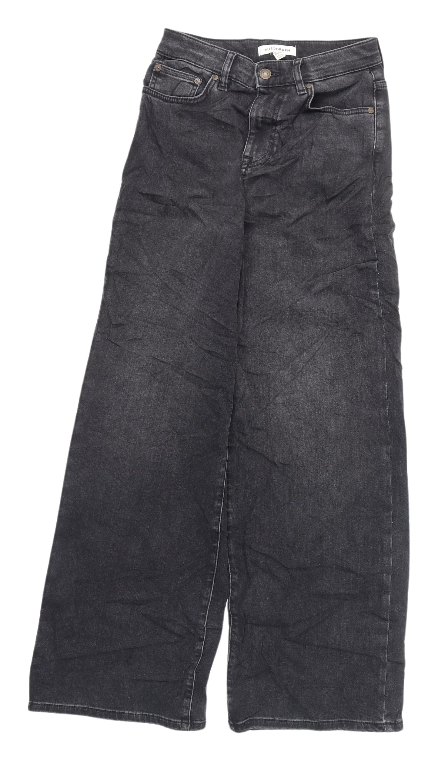 Marks and Spencer Women’s Grey Wide-Leg Jeans Size 8