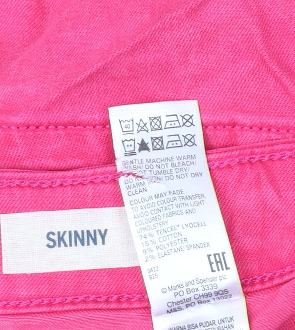 Marks and Spencer Women's Pink Skinny Jeans Size 14