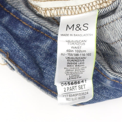 Marks and Spencer Men's Blue Straight Jeans 40