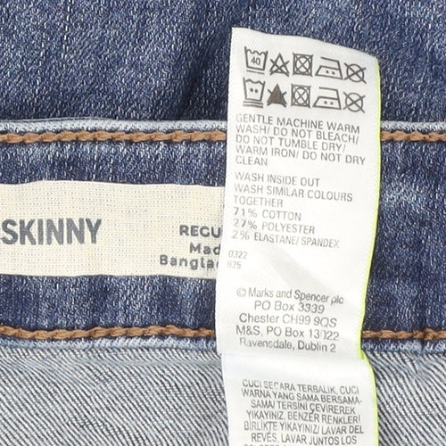 Marks and Spencer Women's Blue Skinny Jeans Size 14