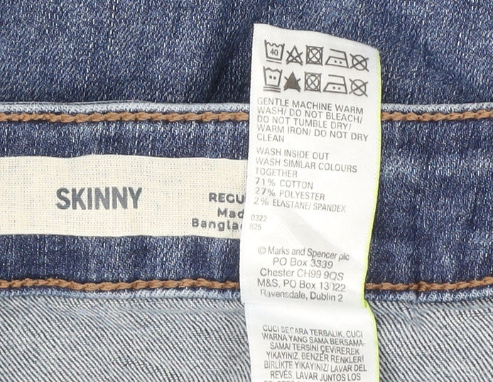 Marks and Spencer Women's Blue Skinny Jeans Size 14