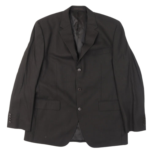 Next Men's Black Wool Blazer 42R Regular Single-Breasted