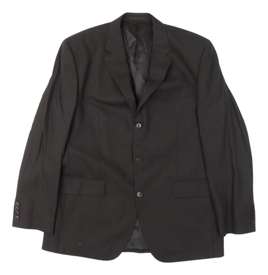 Next Men's Black Wool Blazer 42R Regular Single-Breasted