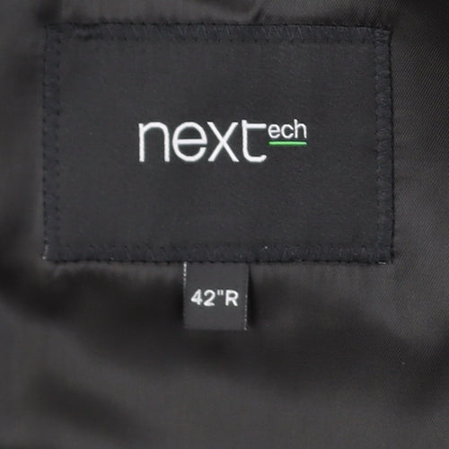 Next Men's Black Wool Blazer 42R Regular Single-Breasted