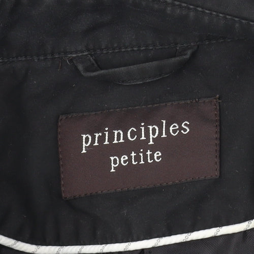 Principles Women's Black 8 Petite Trench Coat