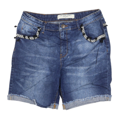 Anthology Women's Blue Boyfriend Denim Shorts Size 12