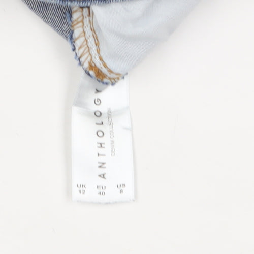 Anthology Women's Blue Boyfriend Denim Shorts Size 12