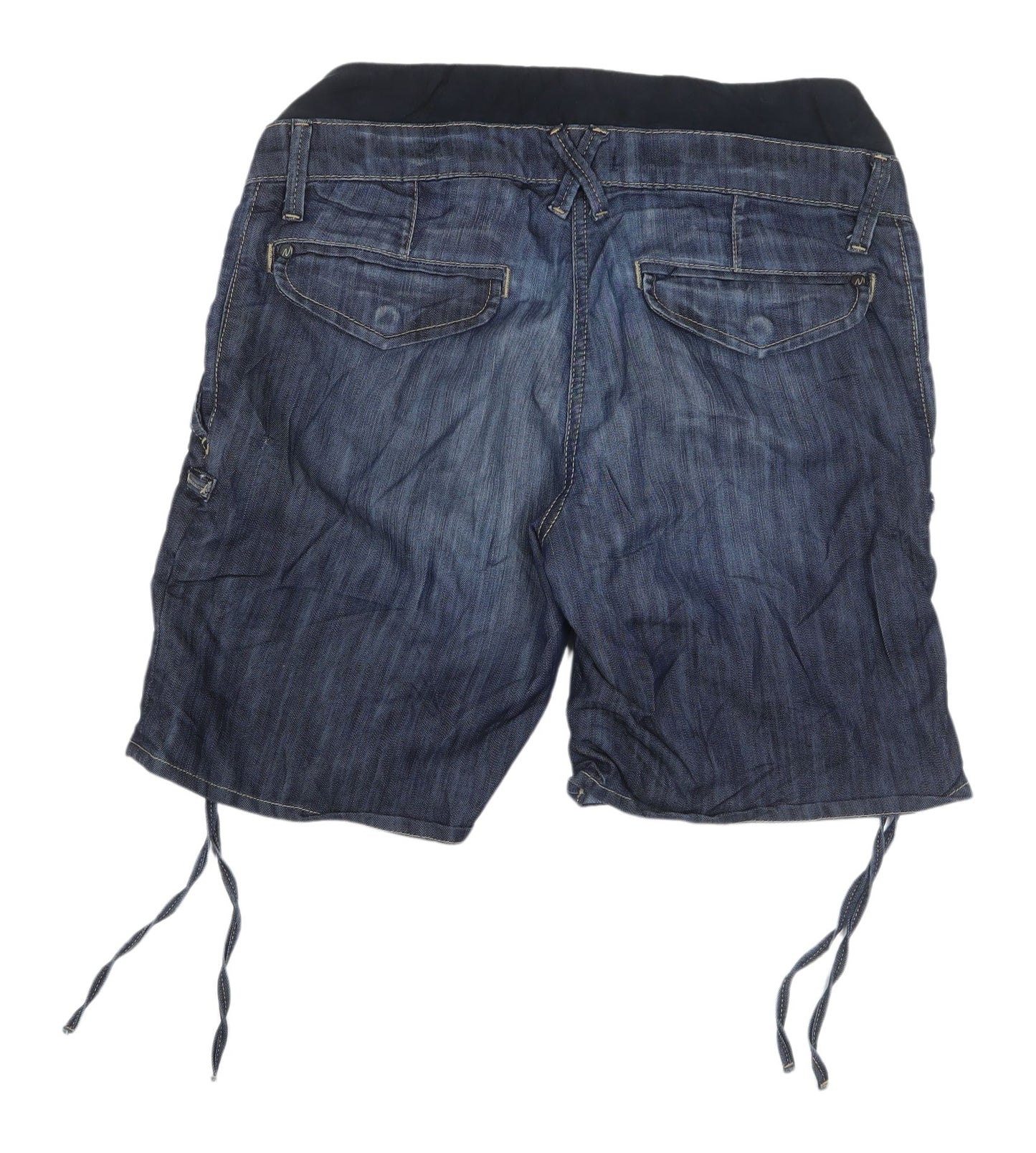 H&M Women's Blue Bermuda Denim Maternity Shorts Size 12