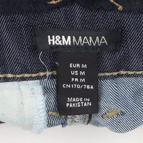 H&M Women's Blue Bermuda Denim Maternity Shorts Size 12