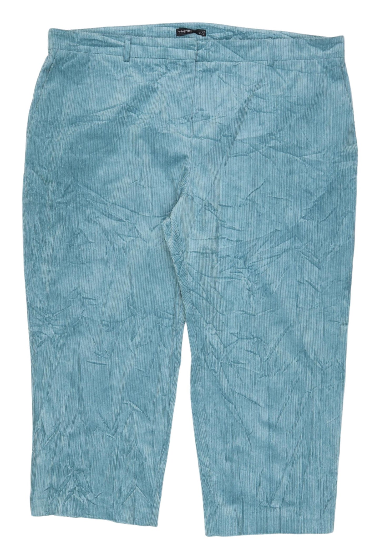 Marks and Spencer Women's Blue Corduroy Trousers Size 24