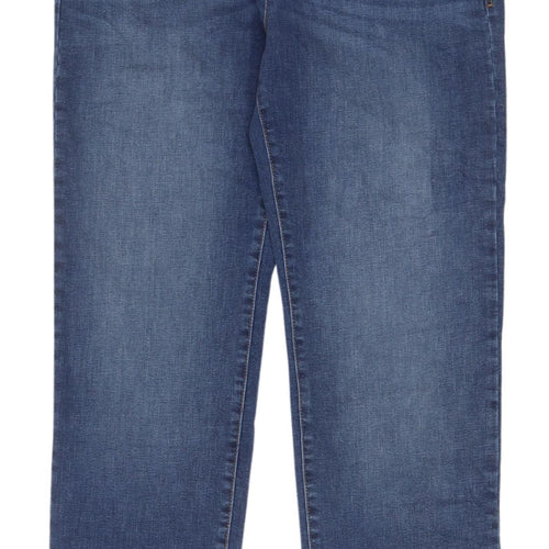 Marks and Spencer Women's Blue Straight Leg Jeans, Size 14