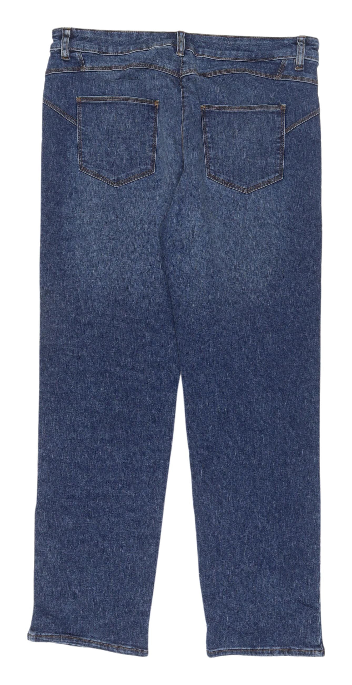 Marks and Spencer Women's Blue Straight Leg Jeans, Size 14