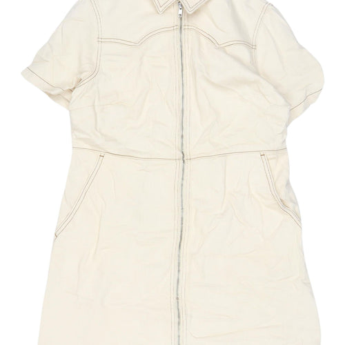 Marks and Spencer Women's Beige Shirt Dress 14