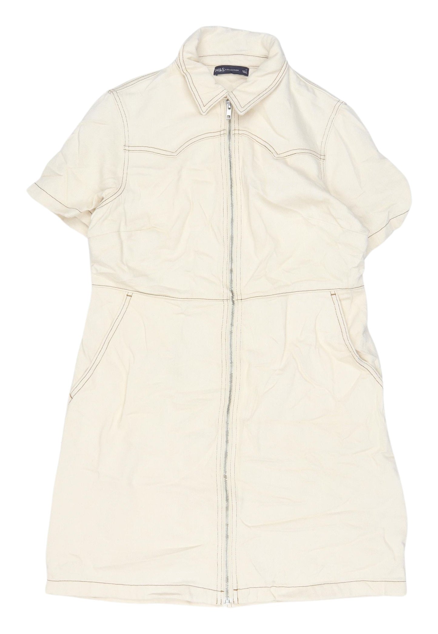 Marks and Spencer Women's Beige Shirt Dress 14