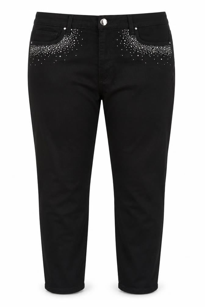 Front view of Marks & Spencer Women's Black Skinny Studded Jeans