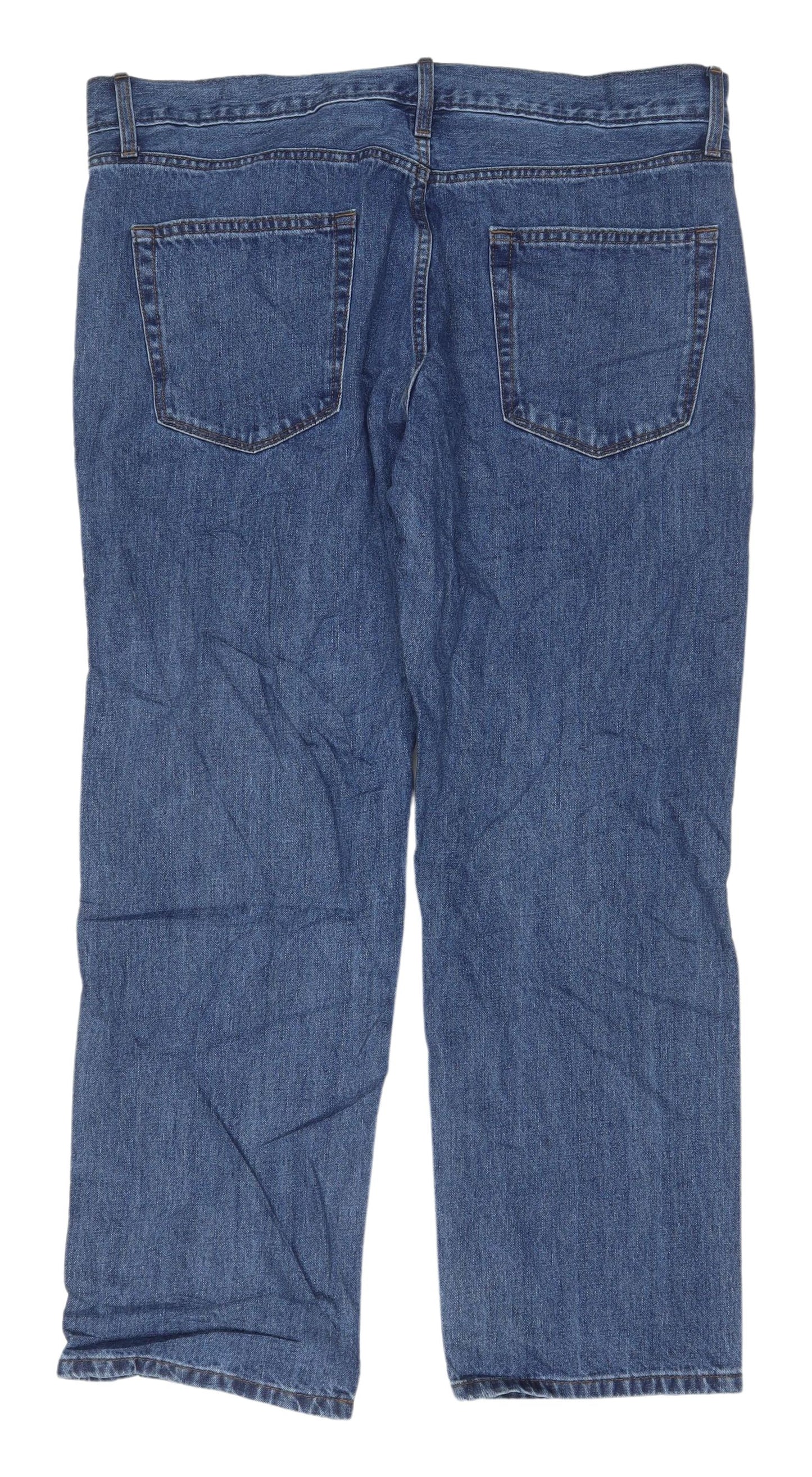 Marks and Spencer Men's Blue Straight Jeans 38W 29L