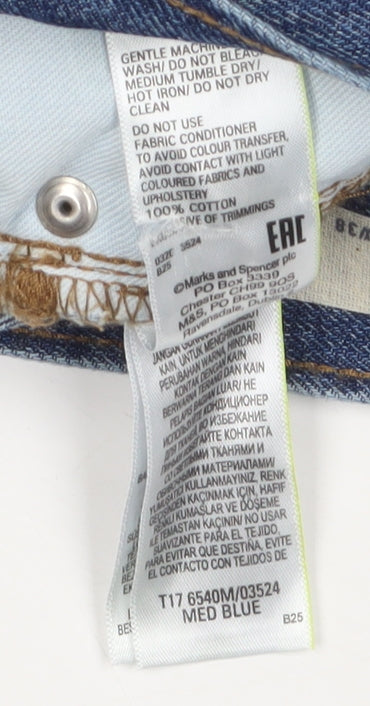 Marks and Spencer Men's Blue Straight Jeans 38W 29L
