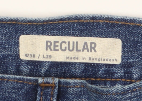 Marks and Spencer Men's Blue Straight Jeans 38W 29L