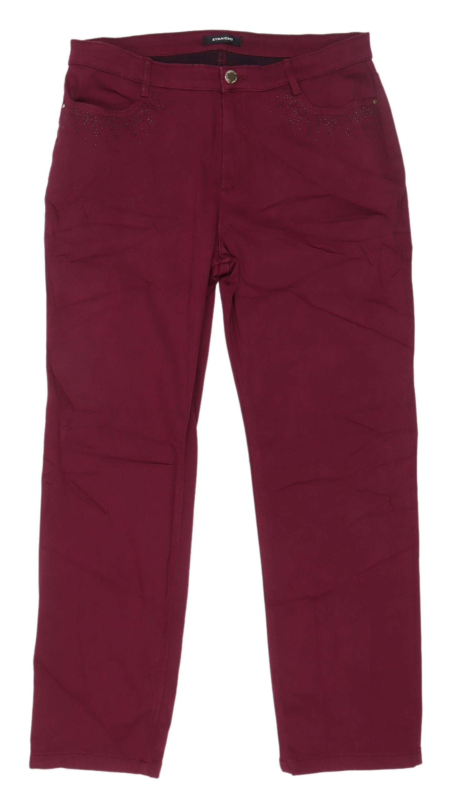 Marks & Spencer Burgundy Straight Women's Jeans Size 16