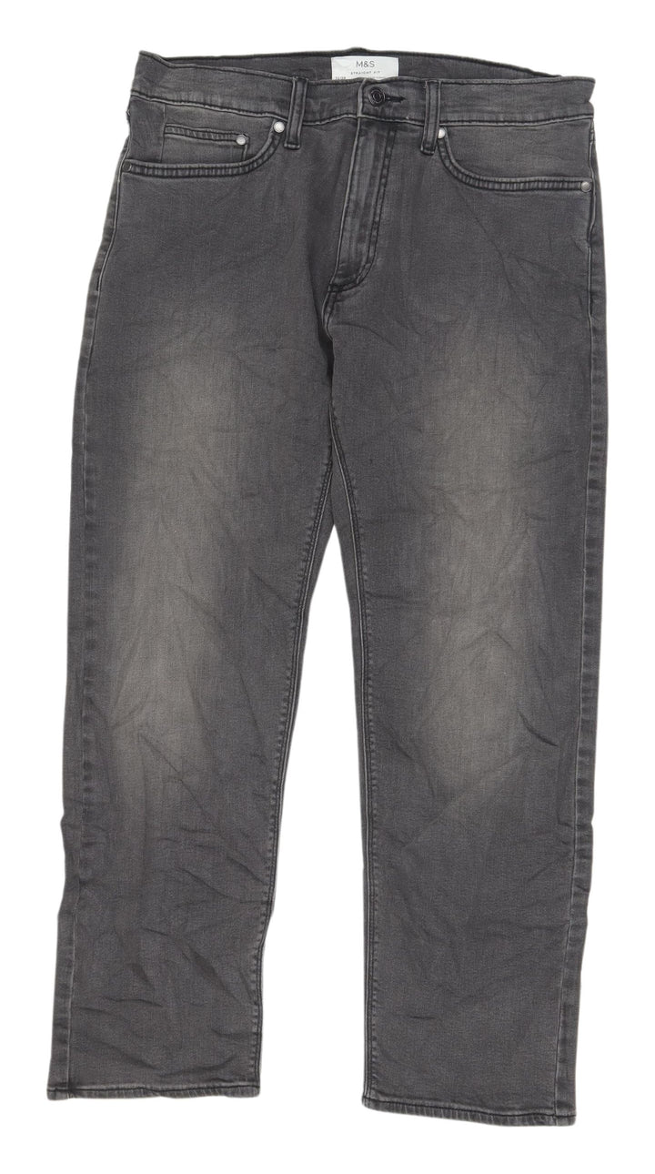 Marks and Spencer Men Dark Grey Straight Jeans 32