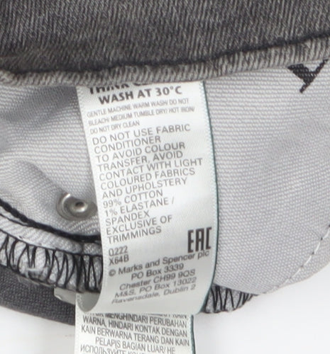 Marks and Spencer Men Dark Grey Straight Jeans 32