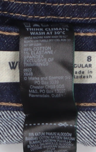 Marks and Spencer Women's Blue Wide-Leg Jeans Size 8