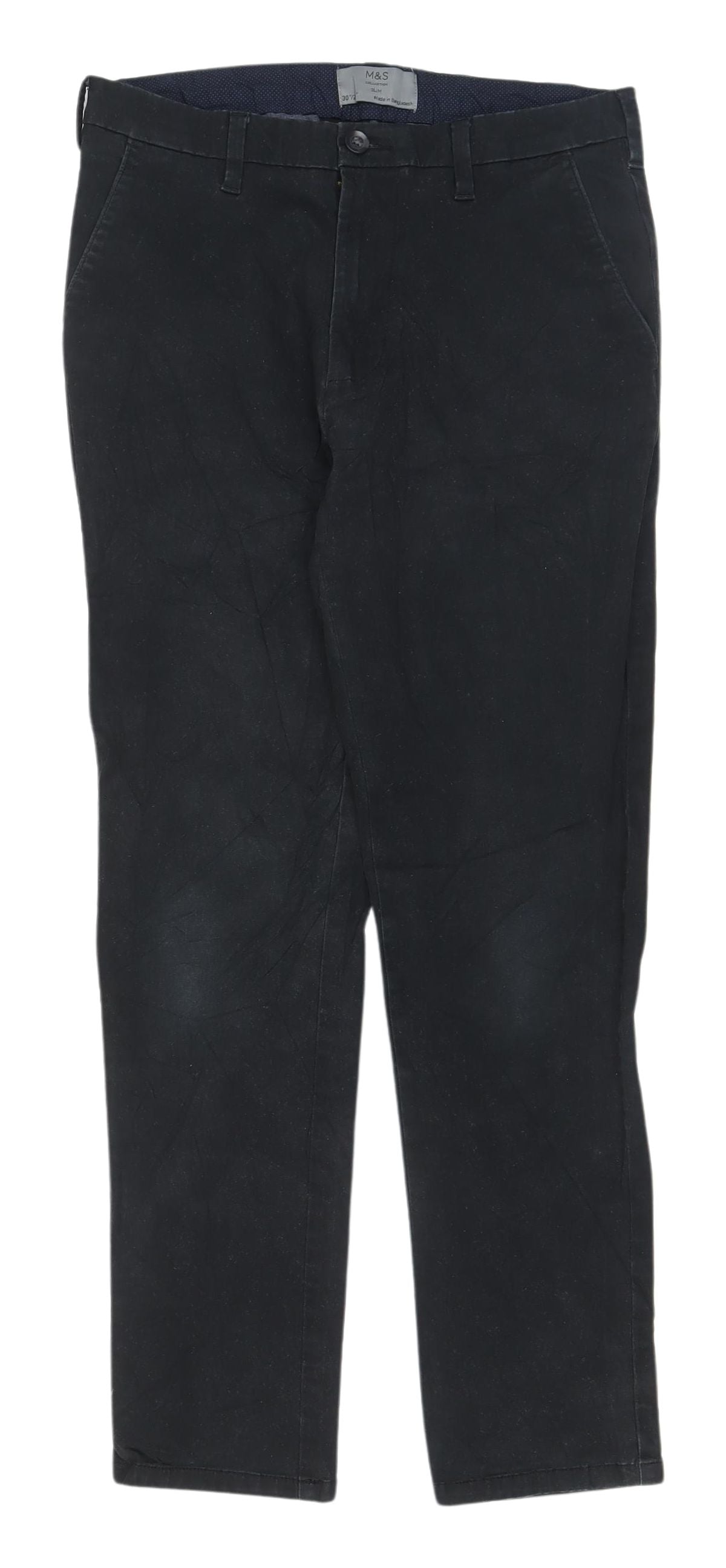 Marks and Spencer Men's Black Chino Trousers Size 30