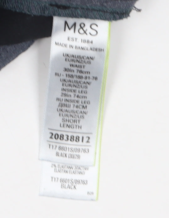 Marks and Spencer Men's Black Chino Trousers Size 30