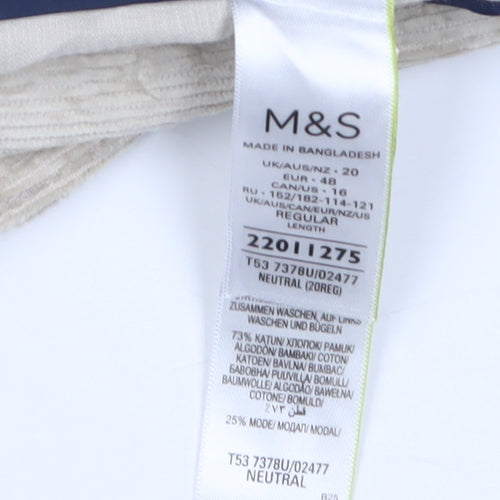 Marks and Spencer Women's Beige Wide-Leg Trousers