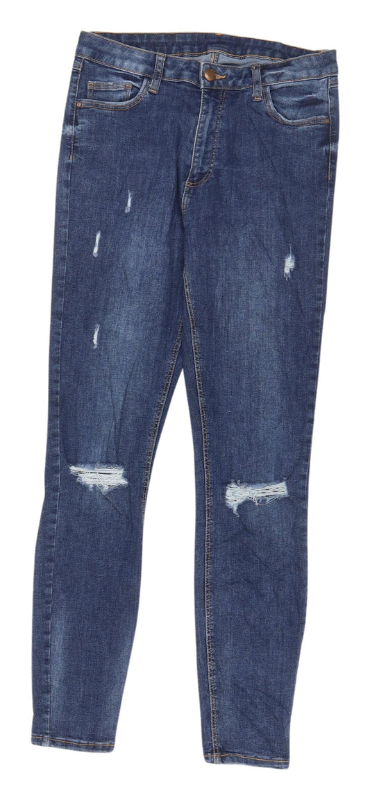 Denim Co. Women's Blue Skinny Jeans Size 12