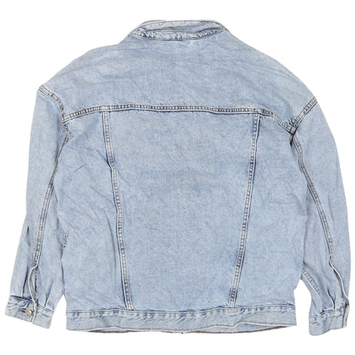 Bershka Women's Blue Denim Jacket, Size S, Casual Style