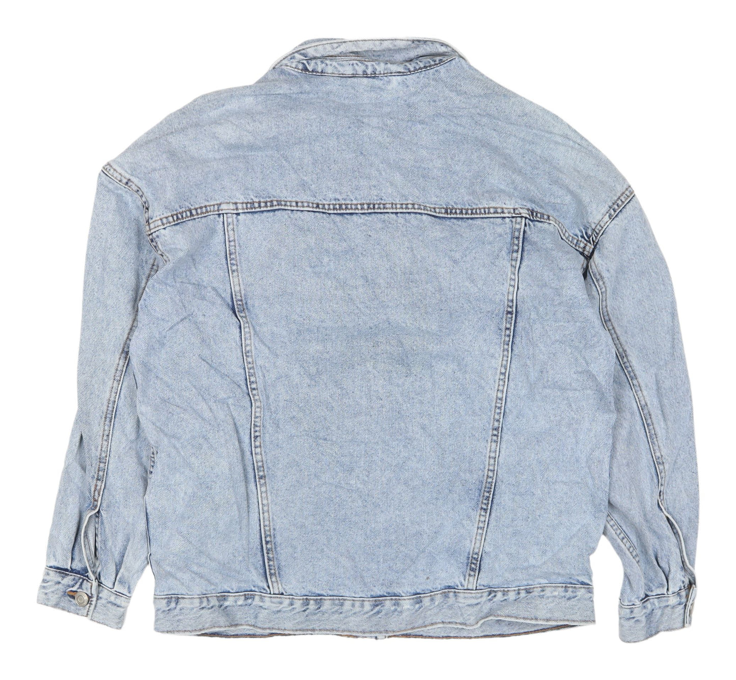 Bershka Women's Blue Denim Jacket, Size S, Casual Style