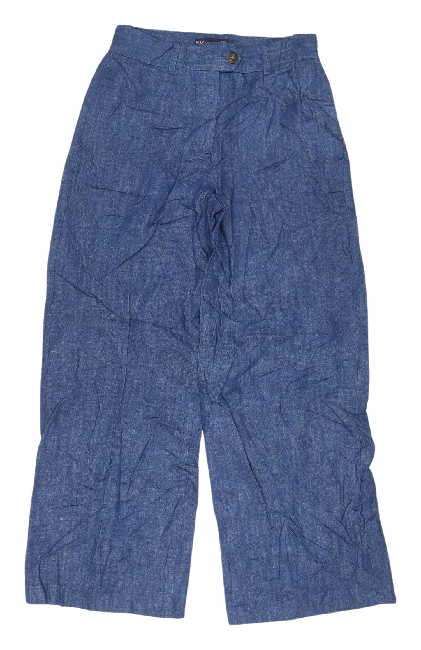 Marks and Spencer Women's Blue Wide-Leg Jeans Size 8