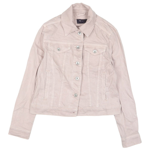 Marks and Spencer Women's Beige Denim Jacket Size 10