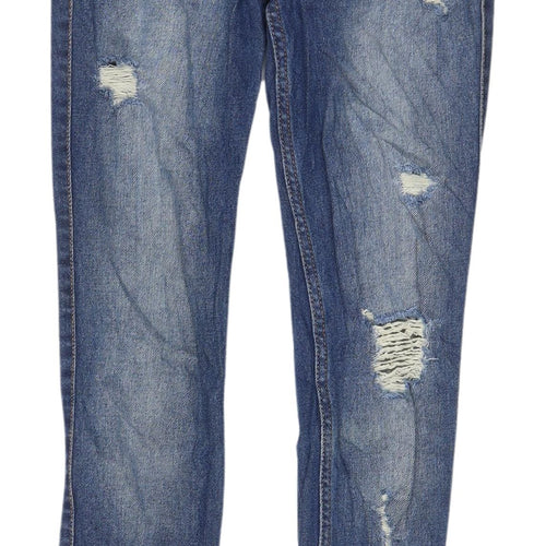 Hollister Women's Blue Boyfriend Distressed Jeans