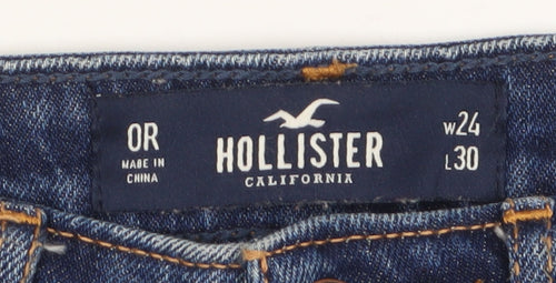 Hollister Women's Blue Boyfriend Distressed Jeans