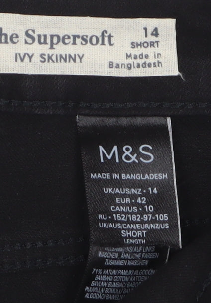 Marks and Spencer Womens Black Skinny Jeans Size 14